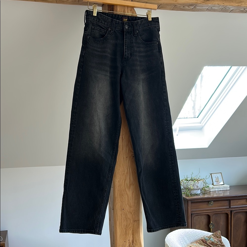 Lee Women’s Black Wide Leg Straight Jeans Size 25